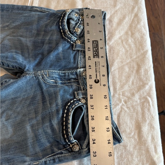 Miss Me Blue Boot Cut Jeans with Embellished Pockets - Picture 6 of 10